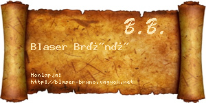 Blaser Brúnó névjegykártya